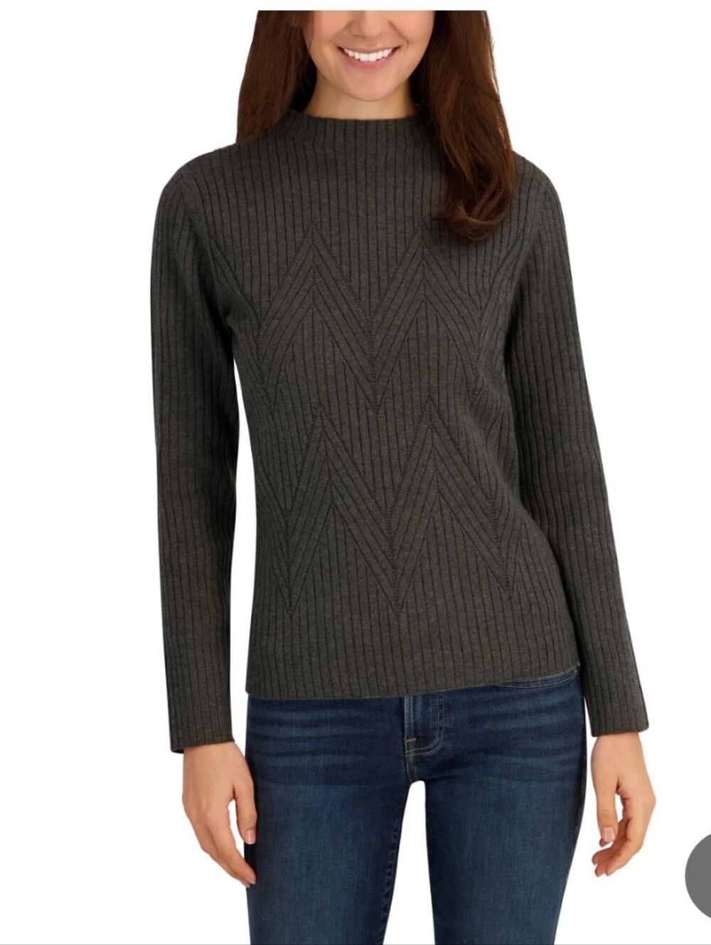 (6) Kenneth Cole Ladies Classic Ribbed Mock-Neck Sweater